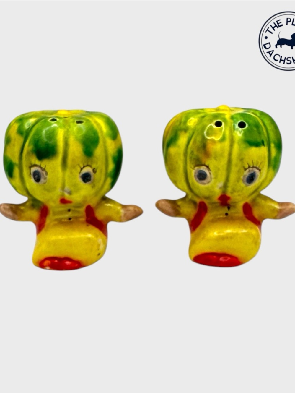 Vintage Yellow & Green Squash Salt and Pepper Shakers